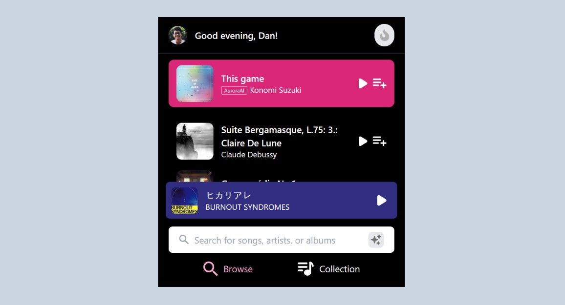 screenshot of the AuroraBeats Playlist Manager